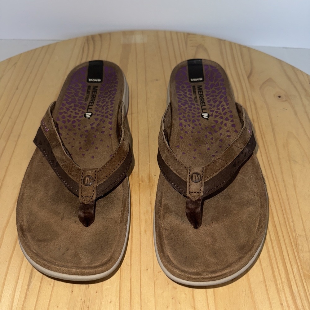 Merrell Women's Terran Slide Sandals J55058 Dark‎ Earth Brown Sz 9